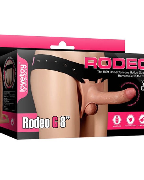 Rodeo G 8 Inch Hollow Strap-On - Flesh