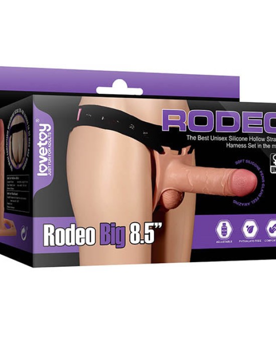 Rodeo Big 8.5 Inch Hollow Strap-On - Flesh