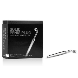 Sinner Gear Unbendable Solid Curved Metal Urethral 9cm Penis Filler