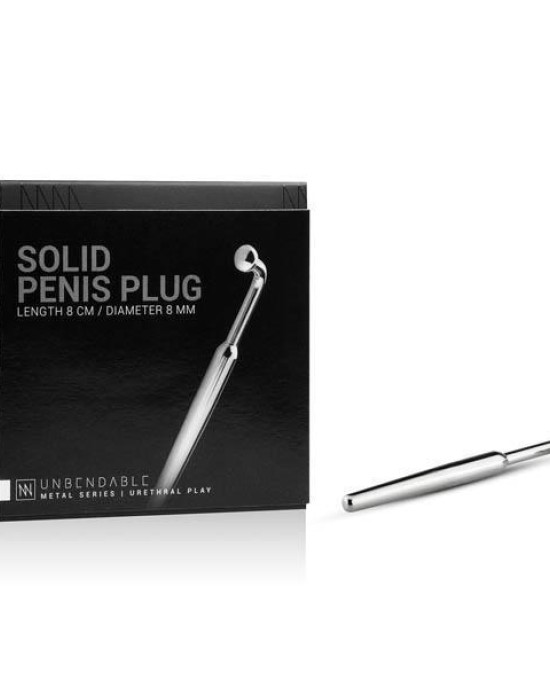 Sinner Gear Unbendable Solid Curved Metal Urethral 9cm Penis Filler