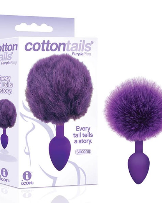 The 9's Cottontails - Purple Butt Plug with Bunny Tail