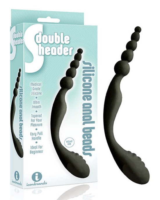 The 9's S-Double Header - Black Double Ended Anal Beads