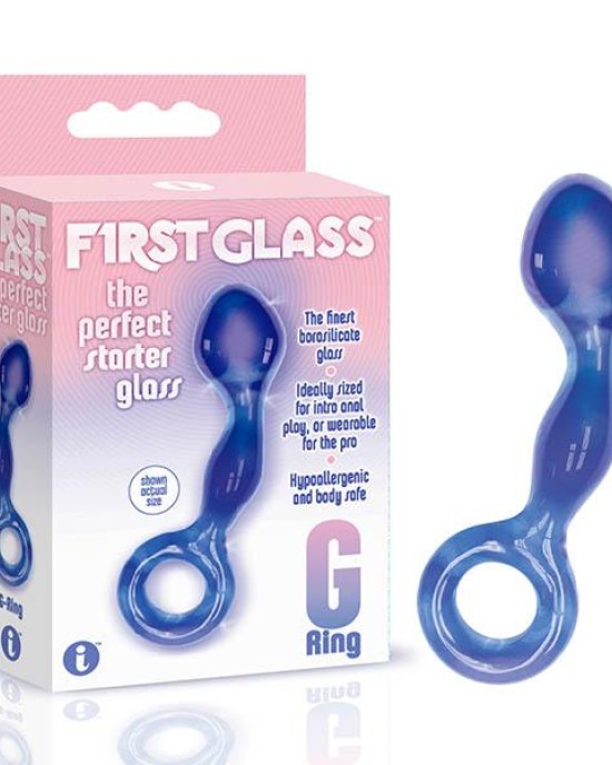 The 9's First Glass G-Ring - Indigo Blue Glass Probe