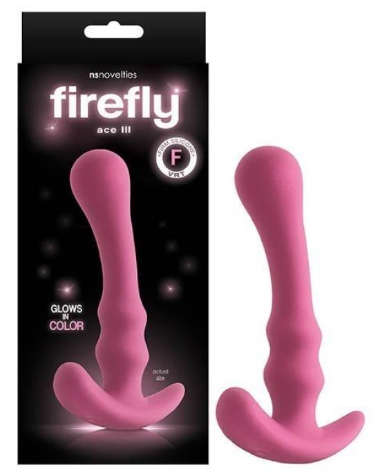 Firefly Ace III - Glow In Dark Pink 14 cm Anal Plug