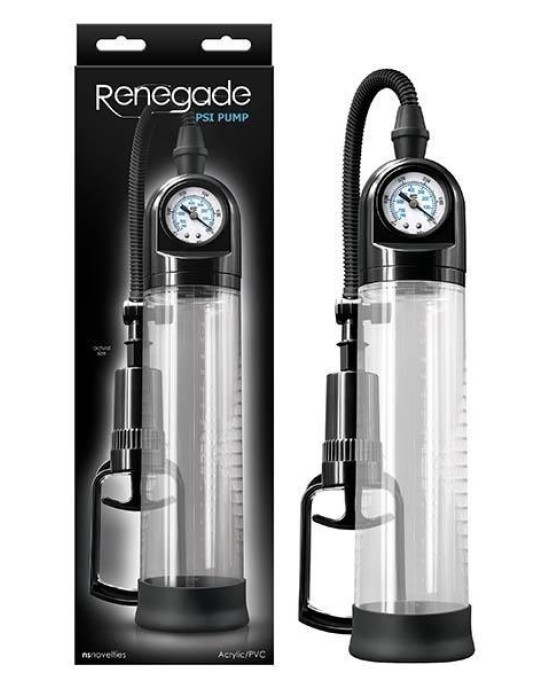 Renegade - PSI Pump - Clear Penis Pump with Pressure Gauge