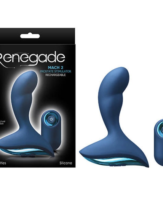 Renegade - Mach II - Blue USB Rechargeable Vibrating Anal Plug with Wireless Remote