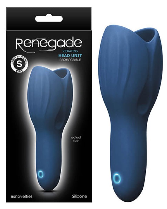 Renegade - Head Unit - Blue USB Rechargeable Vibrating Penis Head Stimulator