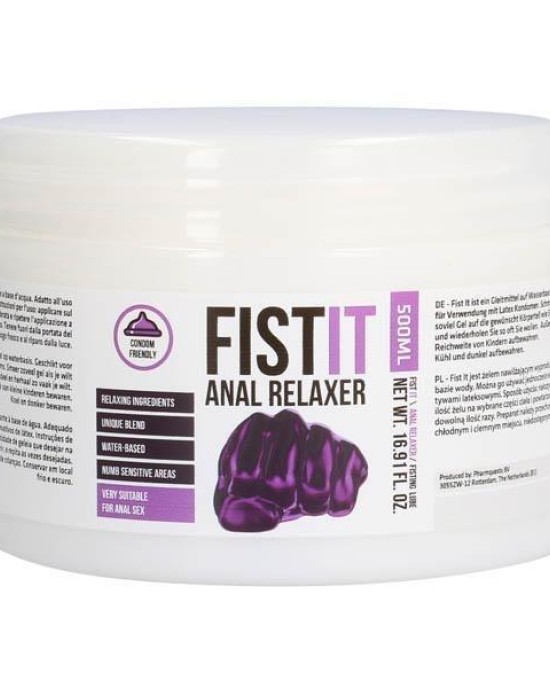 Pharmquests Fist-It Anal Relaxer - Water Based Relaxing Lubricant - 500 ml Tub