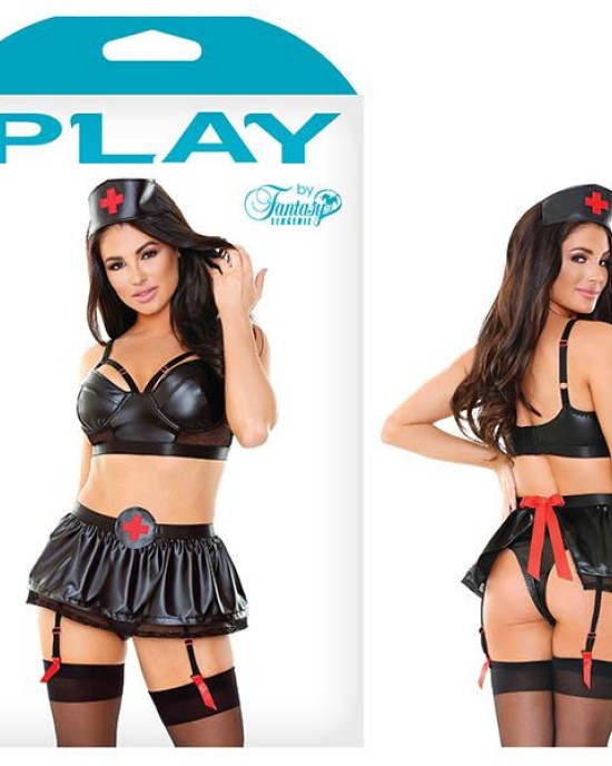 Play Ophelia Payne Nurse Costume Set - Black - S/M