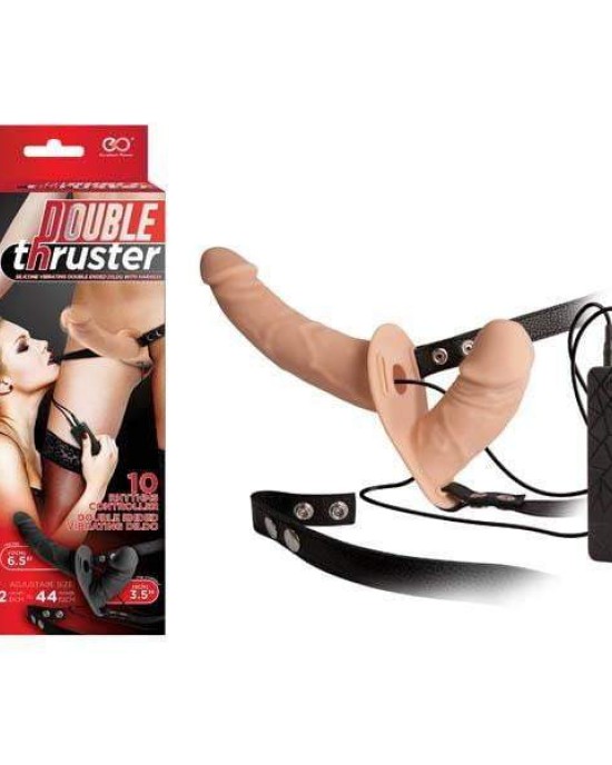 Double Thruster - Vibrating Strap-On with Vaginal Insert