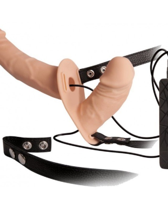 Double Thruster - Vibrating Strap-On with Vaginal Insert