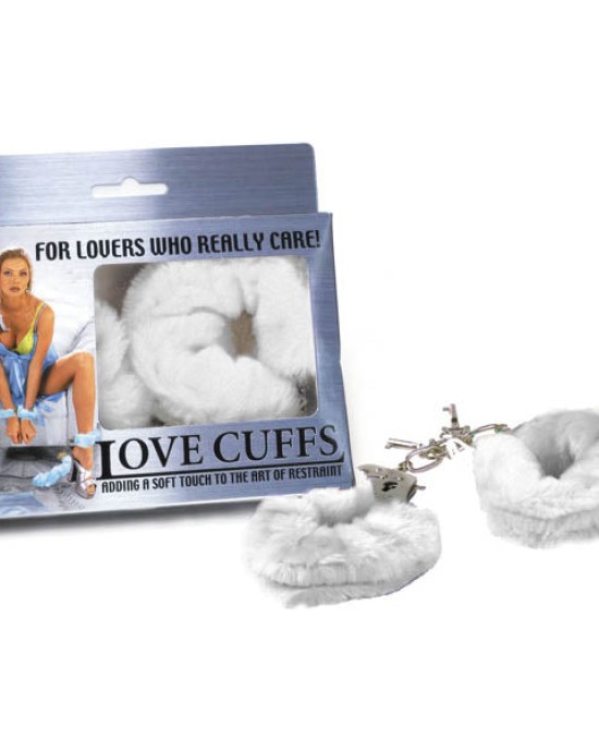 Love Cuffs - White Fluffy Hand Cuffs