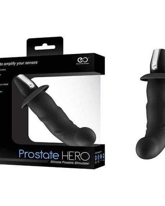 Prostate Hero - Black 12 cm (4'') USB Rechargeable Prostate Massager