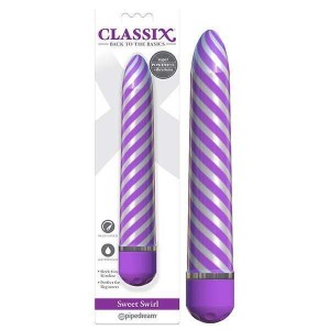 Classix Sweet Swirl Vibe - Candystriped Purple Vibrator