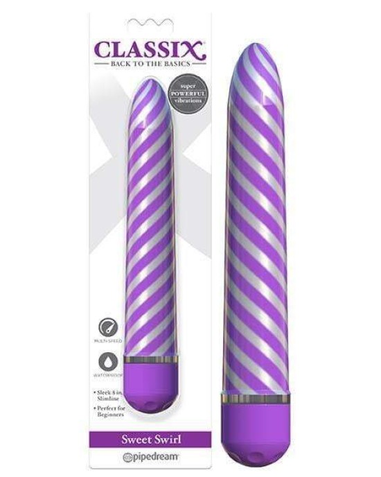 Classix Sweet Swirl Vibe - Candystriped Purple Vibrator