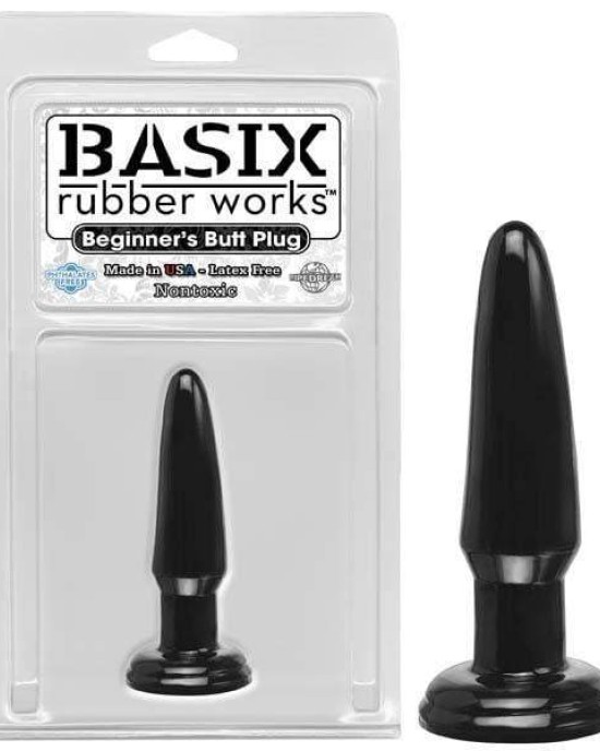 Basix Rubber Works Beginner's Butt Plug - Black