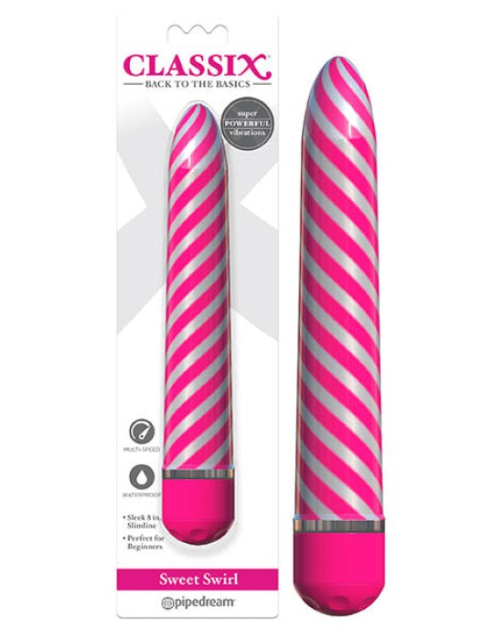 Classix Sweet Swirl Vibe - Candystriped Pink Vibrator