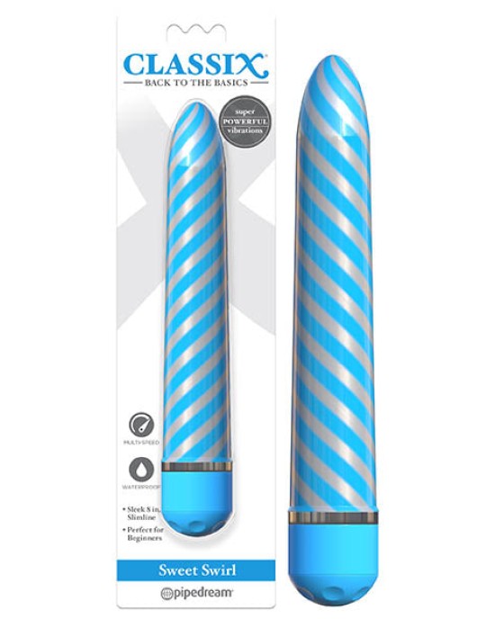 Classix Sweet Swirl Vibe - Candystriped Blue Vibrator