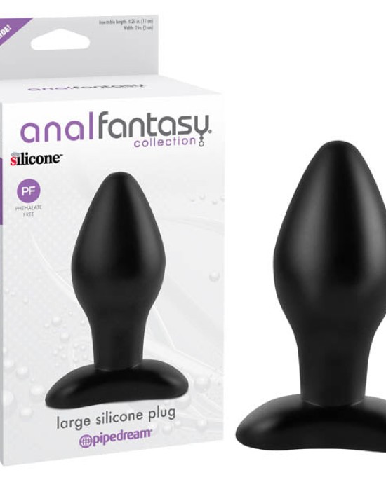 Anal Fantasy Collection Large Silicone Plug - Black 11 cm (4.25'') Butt Plug