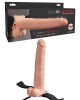 Fetish Fantasy Vibrating 11 Inch Hollow Strap-On with Balls - Flesh