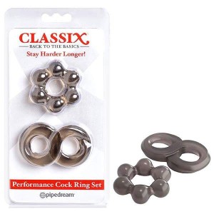 Classix Cock Ring Set - Smoke - Set of 2