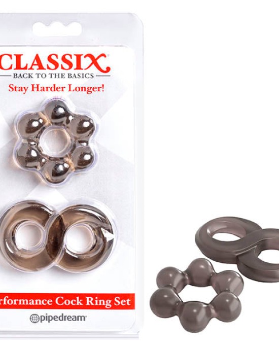 Classix Cock Ring Set - Smoke - Set of 2