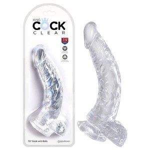 King Cock Clear 7.5'' Cock with Balls - Clear 19 cm Dong