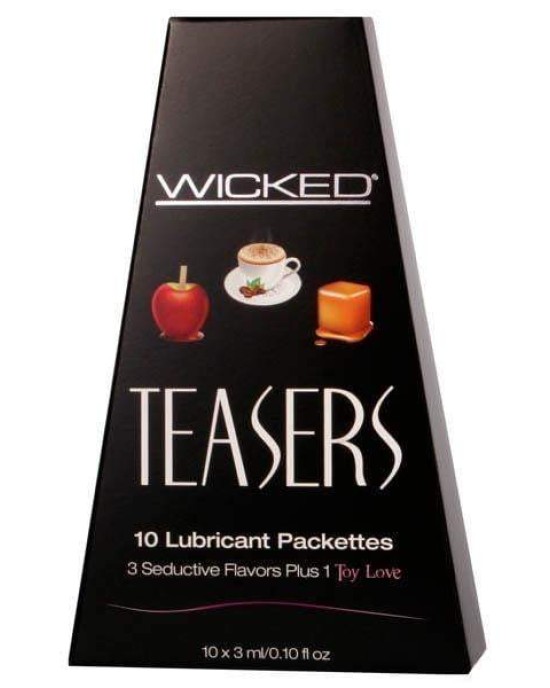 Wicked Teasers - 10 Flavoured Lubricant Packettes in Box