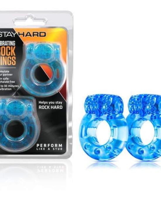 Stay Hard - Vibrating Disposable Cock Rings - Blue - 2 Pack