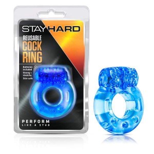 Stay Hard - Reusable Vibrating Cock Ring - Blue