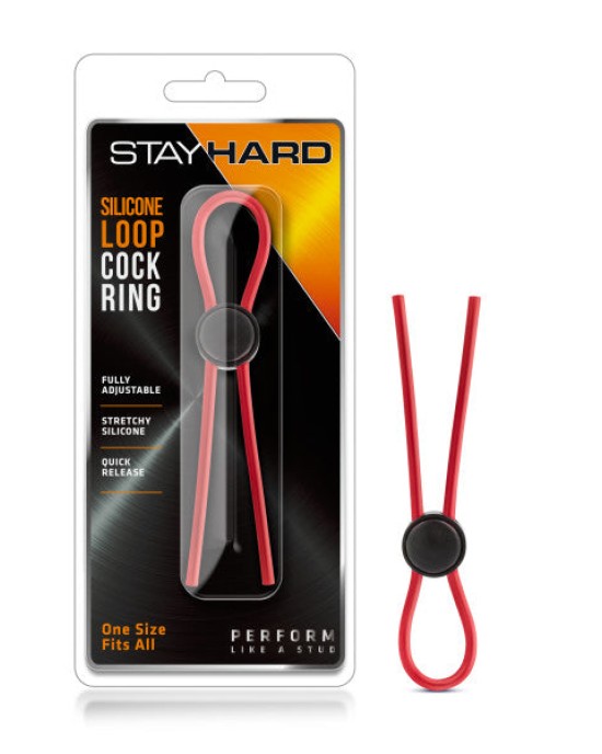 Stay Hard - Loop Adjustable Lasso Cock Ring - Red