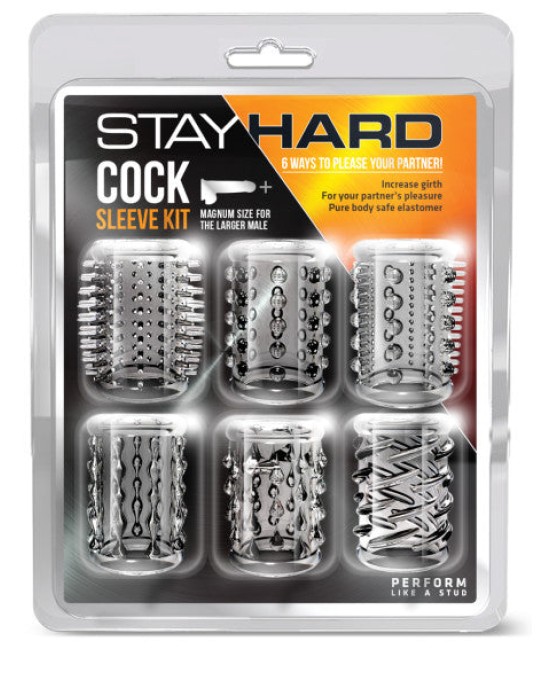 Stay Hard - Cock Sleeve Kit - Clear - Set of 6