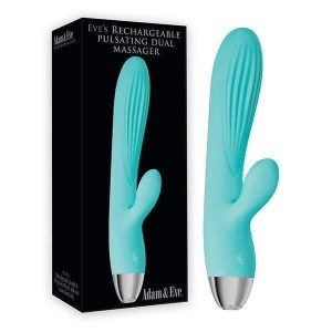 Adam & Eve Eve's Pulsating Dual Massager - Teal