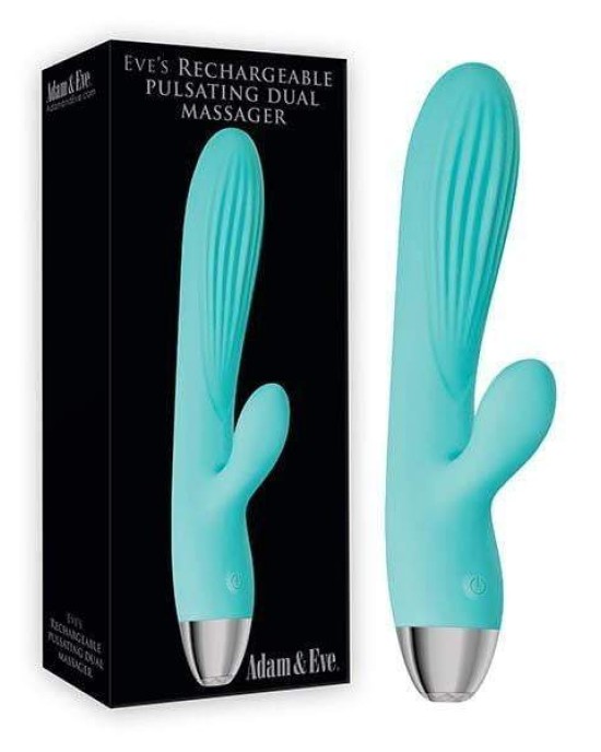 Adam & Eve Eve's Pulsating Dual Massager - Teal