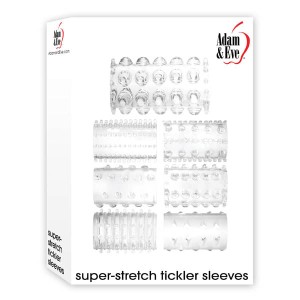 Adam & Eve Super-Stretch Tickler Sleeves - Clear - Set of 7