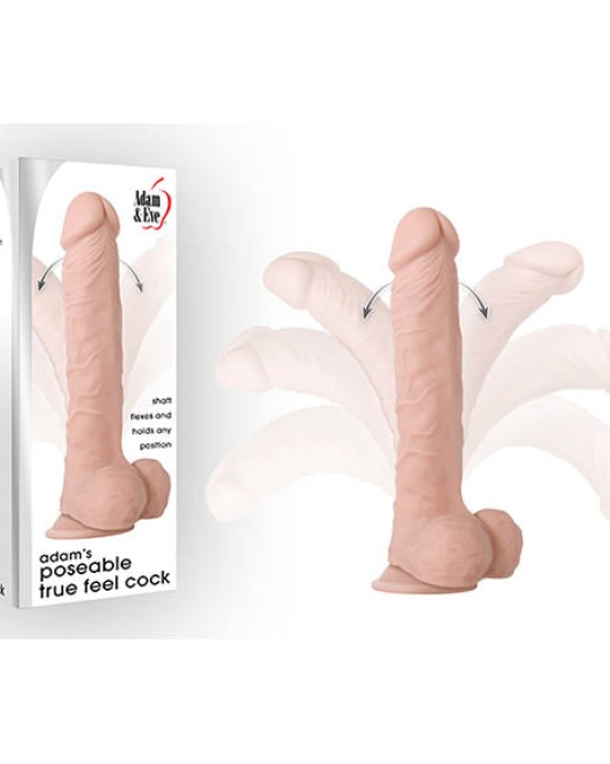 Adam & Eve Adam's Poseable True Feel Cock - Flesh 29.2 cm (11.5'') Flexible Dong