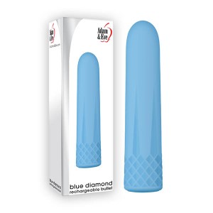 Adam & Eve Blue Diamond - Blue 9.2 cm (3.6'') USB Rechargeable Bullet