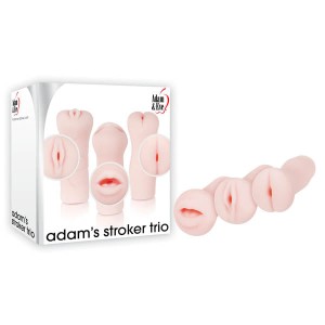 Adam & Eve Adam's Stroker Trio - Flesh Mini Strokers - Set of 3