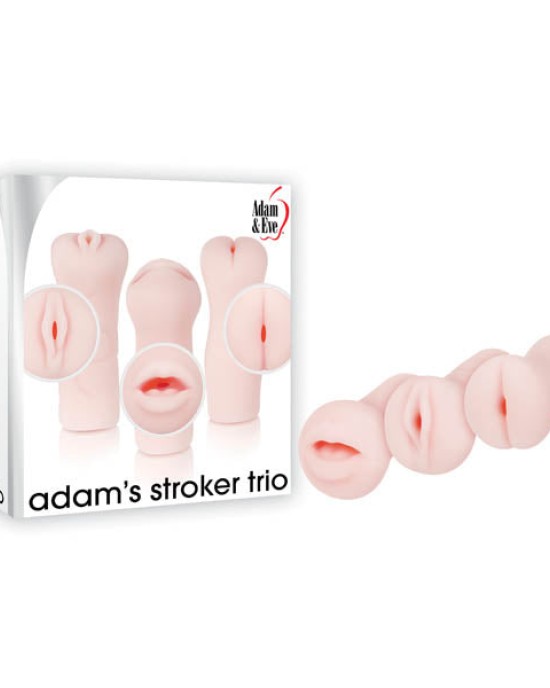 Adam & Eve Adam's Stroker Trio - Flesh Mini Strokers - Set of 3