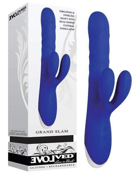 Evolved Grand Slam Thrusting Rabbit Vibrator - Blue