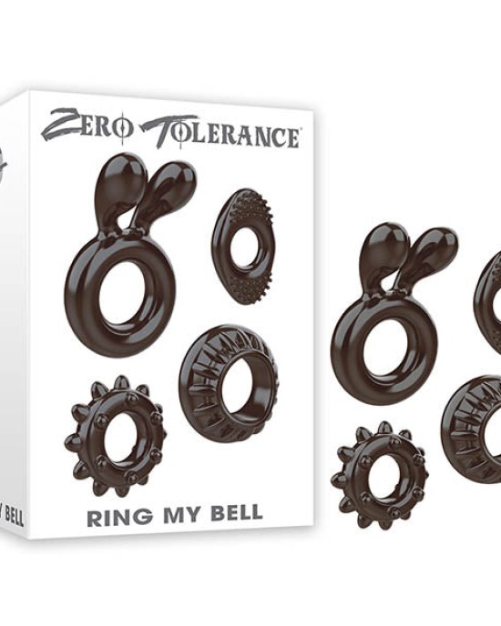 Zero Tolerance Ring My Bell - Black Cock Rings - Set of 4