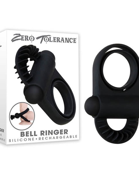 Zero Tolerance Bell Ringer - Black USB Rechargeable Cock & Ball Ring