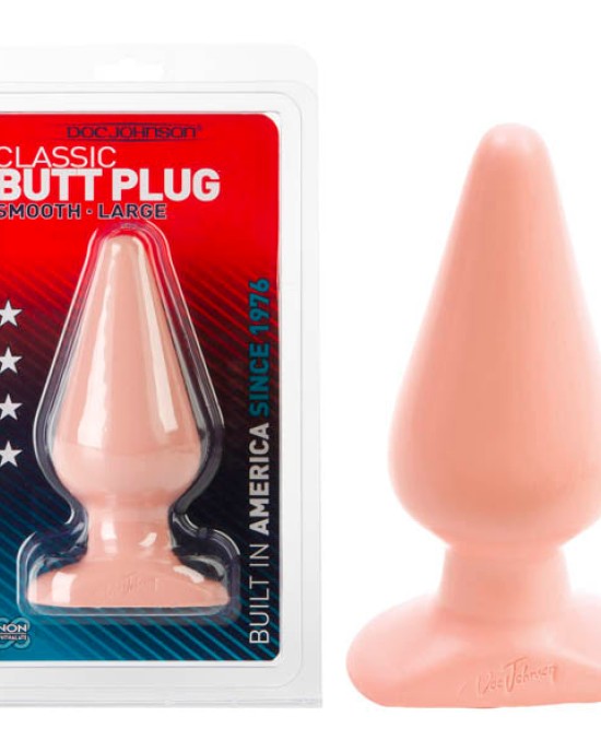 Doc Johnson Classic Large Smooth Butt Plug - Flesh