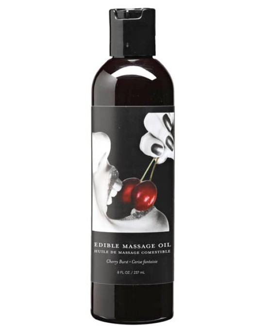 Edible Massage Oil - Cherry Burst Flavoured - 237 ml Bottle