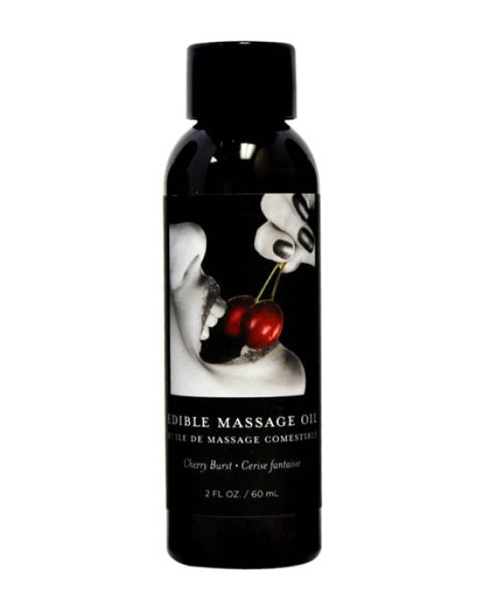 Edible Massage Oil - Cherry Burst Flavoured - 59 ml Bottle