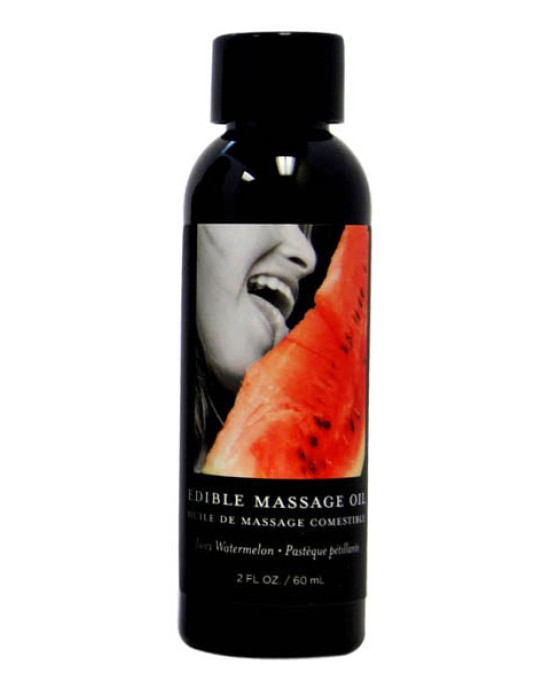 Edible Massage Oil - Juicy Watermelon Flavoured - 59 ml Bottle