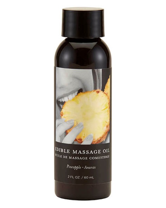 Edible Massage Oil - Pineapple Flavoured - 59 ml Bottle