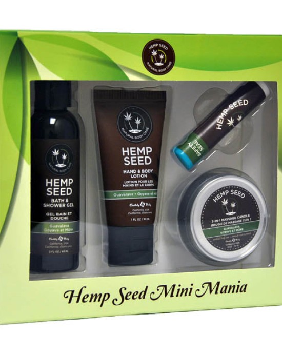 Hemp Seed Mini Mania  -  Guavalava (Guava & Blackberry) Scented Lotion Kit  -  4 Piece Set