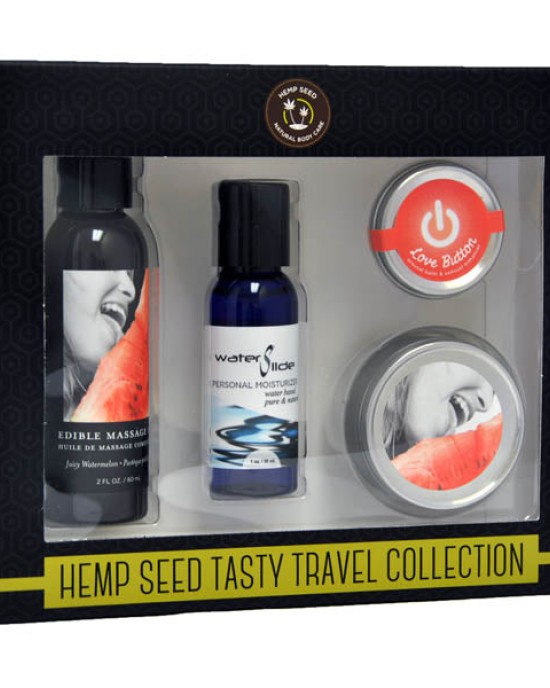 Hemp Seed Tasty Travel Collection  -  Watermelon Scented Lotion Kit  -  4 Piece Set