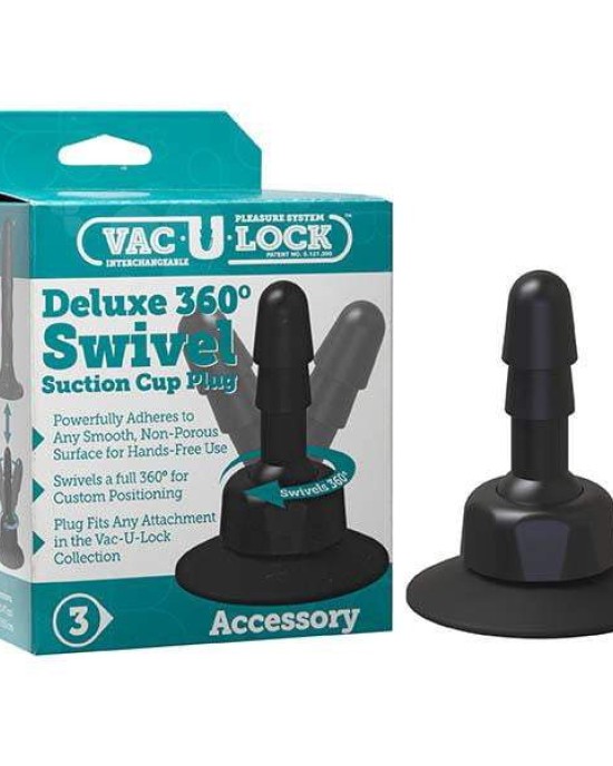 Vac-U-Lock Deluxe 360 Swivel Suction Black Attachment